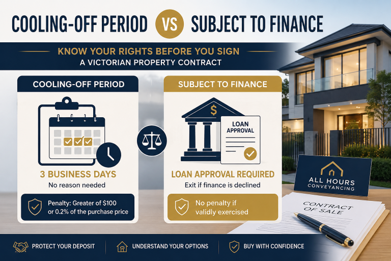 Cooling-Off Period vs Subject to Finance in Victoria: What’s the Difference?