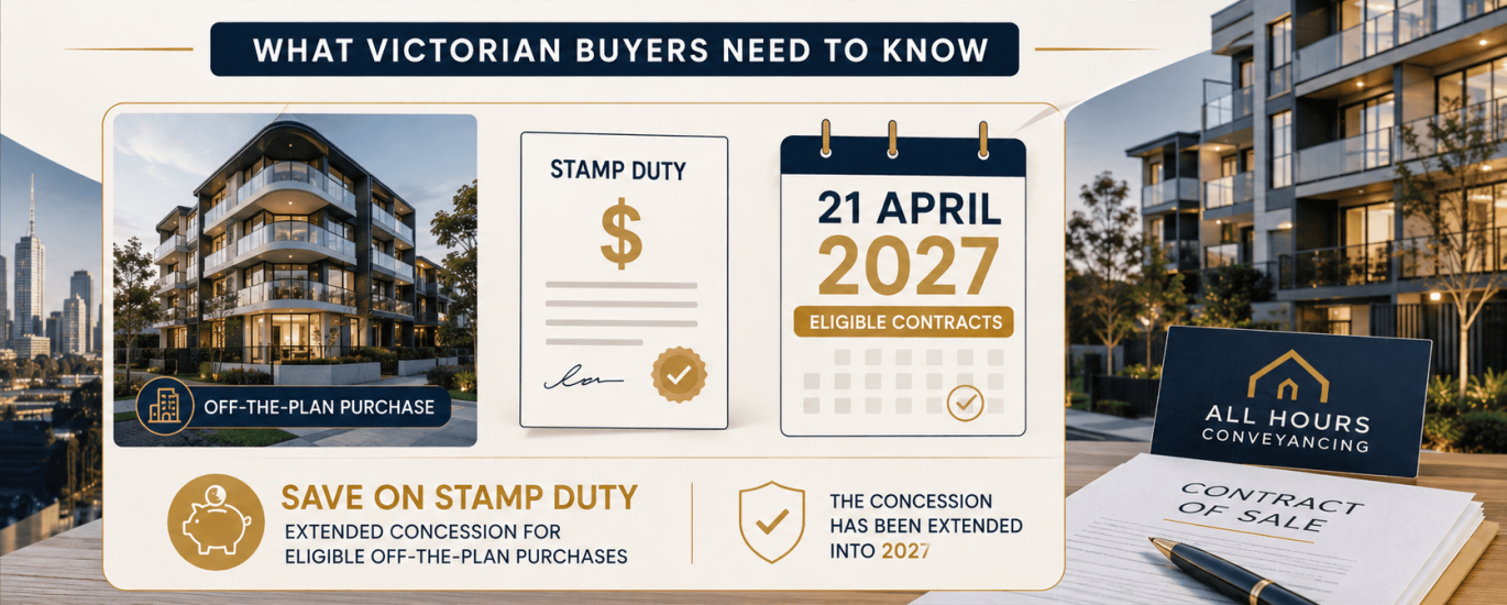 Off-the-plan stamp duty concession extension